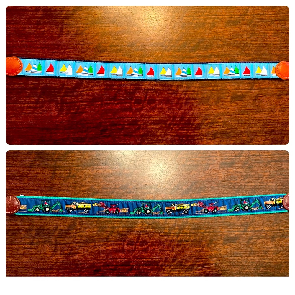Bailey Boys Lot of 2 Belts. Sailboat and Construction.